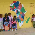 6- Fitché KG students with block painting
