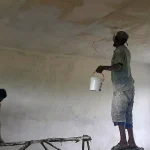 5- Fiche KG, block 3, workers painting ceiling