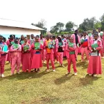 4 tulla high school students with new textbooks